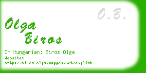 olga biros business card